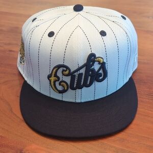 Chicago Cubs Pinstripe Fitted Hat With Wrigley Field Sidepatch